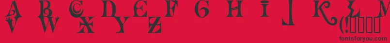Necromantic-Schriftart – Schwarze Schriften auf rotem Hintergrund
