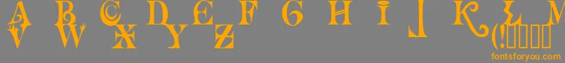 Necromantic Font – Orange Fonts on Gray Background