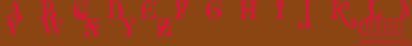 Necromantic-Schriftart – Rote Schriften auf braunem Hintergrund