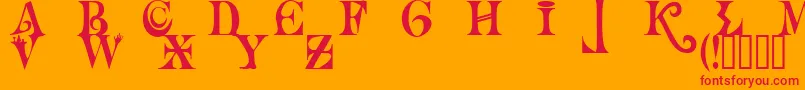 Necromantic-Schriftart – Rote Schriften auf orangefarbenem Hintergrund