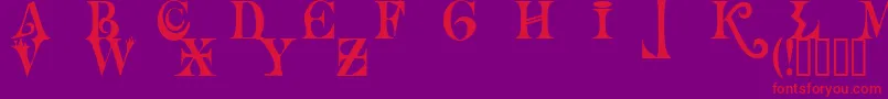 Fonte Necromantic – fontes vermelhas em um fundo violeta