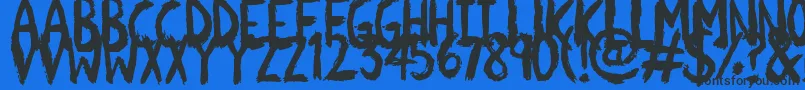 Scratchies Font – Black Fonts on Blue Background