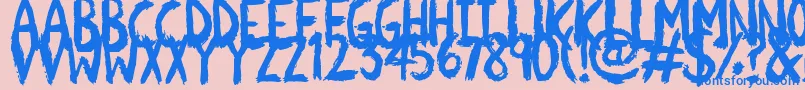 Scratchies Font – Blue Fonts on Pink Background