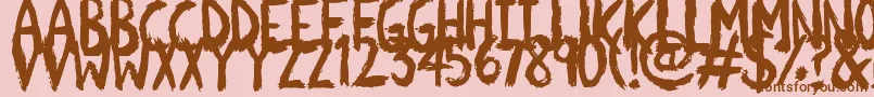 Scratchies Font – Brown Fonts on Pink Background