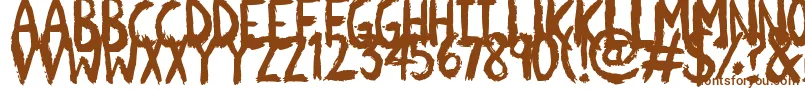 Scratchies-fontti – ruskeat fontit valkoisella taustalla