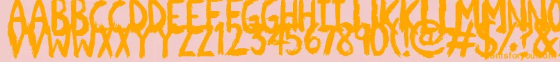 Scratchies-Schriftart – Orangefarbene Schriften auf rosa Hintergrund