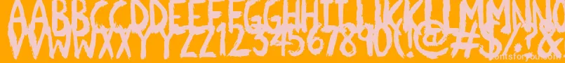 Scratchies-Schriftart – Rosa Schriften auf orangefarbenem Hintergrund