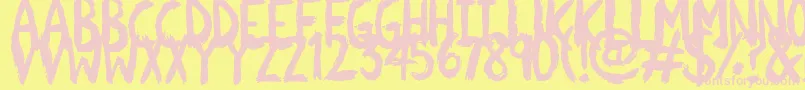 Fonte Scratchies – fontes rosa em um fundo amarelo