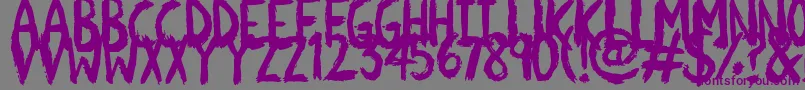 Czcionka Scratchies – fioletowe czcionki na szarym tle