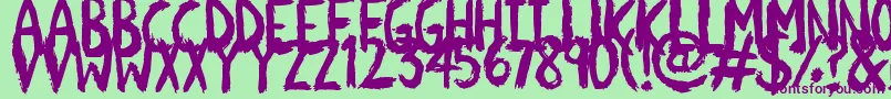 Scratchies Font – Purple Fonts on Green Background