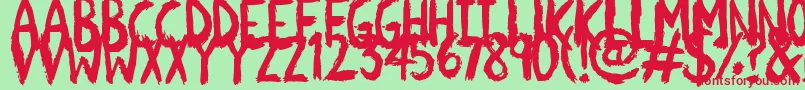 Scratchies Font – Red Fonts on Green Background