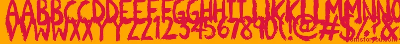 Scratchies Font – Red Fonts on Orange Background