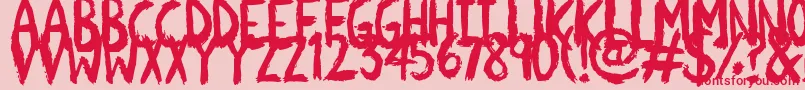 フォントScratchies – ピンクの背景に赤い文字