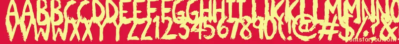 Scratchies Font – Yellow Fonts on Red Background