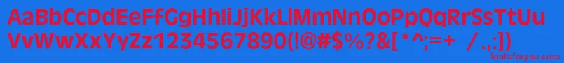 OlivercBold Font – Red Fonts on Blue Background