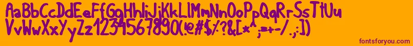 Matildan Font – Purple Fonts on Orange Background