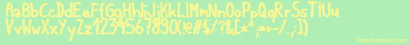 Matildan Font – Yellow Fonts on Green Background