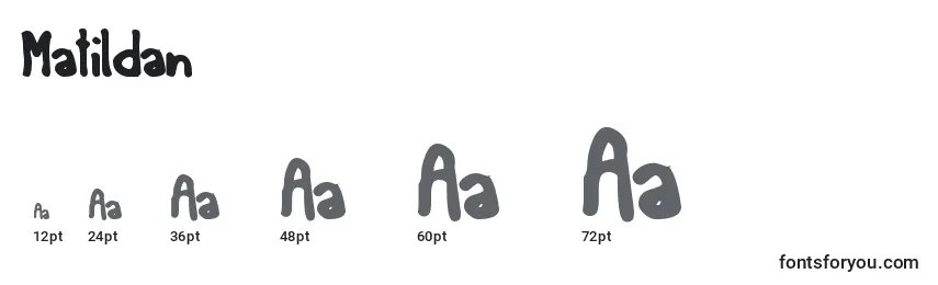 Размеры шрифта Matildan