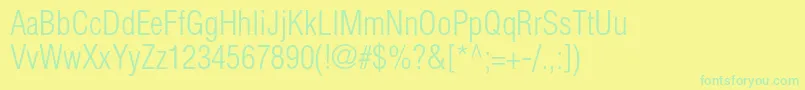 HelveticaltstdLightcond Font – Green Fonts on Yellow Background