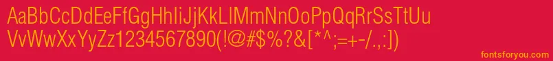 HelveticaltstdLightcond Font – Orange Fonts on Red Background