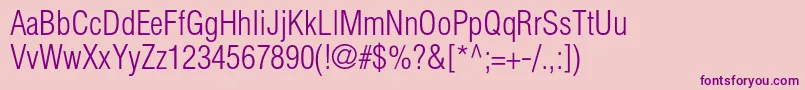 HelveticaltstdLightcond Font – Purple Fonts on Pink Background