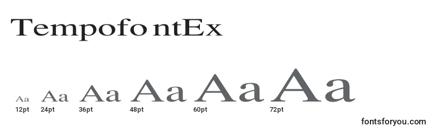 Größen der Schriftart TempofontEx