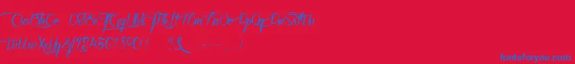 WalkerOnTheMoon Font – Blue Fonts on Red Background