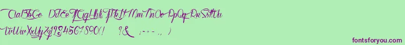 WalkerOnTheMoon Font – Purple Fonts on Green Background