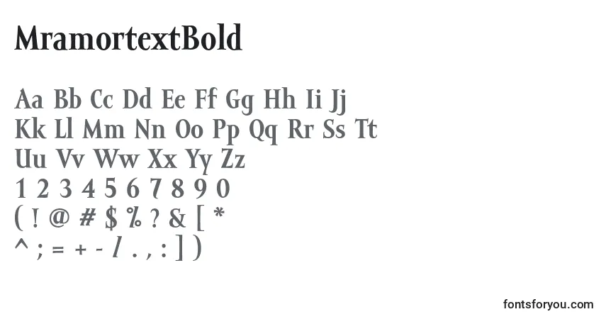 Czcionka MramortextBold – alfabet, cyfry, specjalne znaki