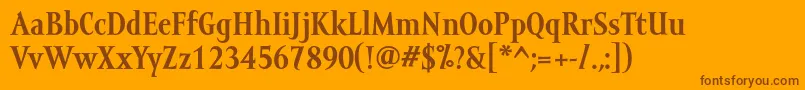MramortextBold-Schriftart – Braune Schriften auf orangefarbenem Hintergrund