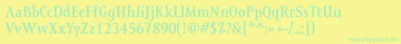 MramortextBold Font – Green Fonts on Yellow Background