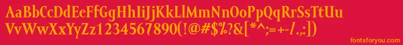 MramortextBold Font – Orange Fonts on Red Background