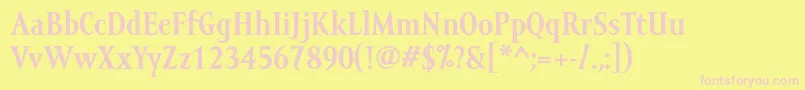 MramortextBold Font – Pink Fonts on Yellow Background