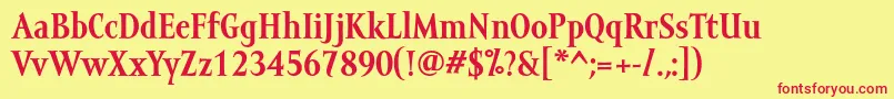 MramortextBold Font – Red Fonts on Yellow Background