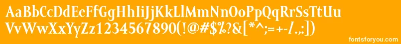 MramortextBold-Schriftart – Weiße Schriften auf orangefarbenem Hintergrund