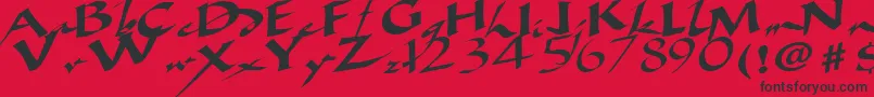 AncientRegularTtstd Font – Black Fonts on Red Background