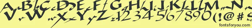 AncientRegularTtstd Font – Black Fonts on Yellow Background