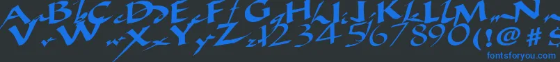 AncientRegularTtstd Font – Blue Fonts on Black Background