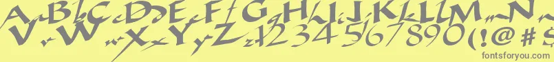 AncientRegularTtstd Font – Gray Fonts on Yellow Background