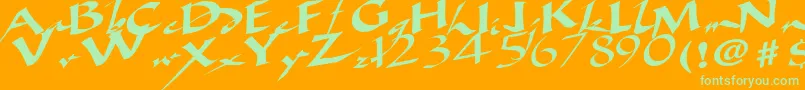 AncientRegularTtstd Font – Green Fonts on Orange Background