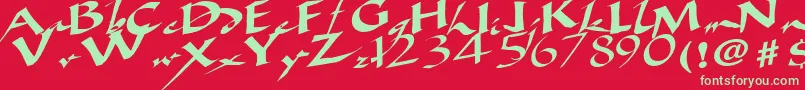AncientRegularTtstd Font – Green Fonts on Red Background