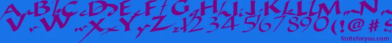 AncientRegularTtstd-Schriftart – Violette Schriften auf blauem Hintergrund