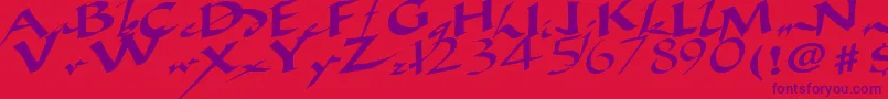 Police AncientRegularTtstd – polices violettes sur fond rouge