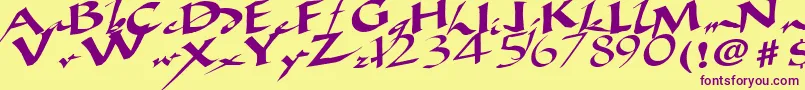 Weitere Informationen zur AncientRegularTtstd-Schriftart AncientRegularTtstd-Schriftart – Violette Schriften auf gelbem Hintergrund