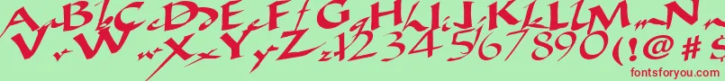 AncientRegularTtstd Font – Red Fonts on Green Background