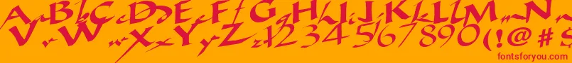 フォントAncientRegularTtstd – オレンジの背景に赤い文字