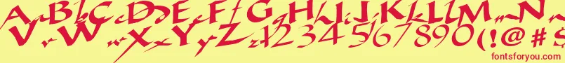 AncientRegularTtstd Font – Red Fonts on Yellow Background