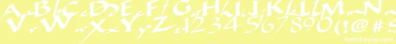 フォントAncientRegularTtstd – 黄色い背景に白い文字