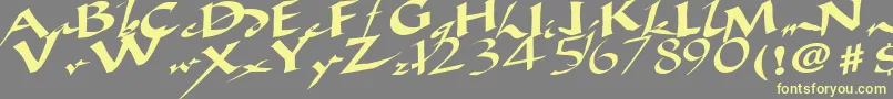 AncientRegularTtstd-Schriftart – Gelbe Schriften auf grauem Hintergrund