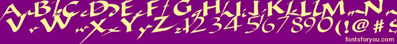 AncientRegularTtstd Font – Yellow Fonts on Purple Background